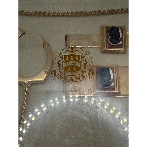 Vintage 1960s Evans Elegance Mens Gold-Tone Roman Cameo Accessory Set - Picture 6 of 6
